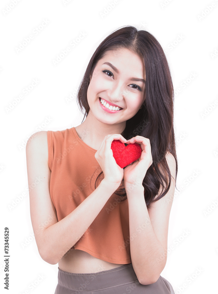 Valentine's Day. Beautiful smiling woman Valentine's Day. Beautiful smiling woman
