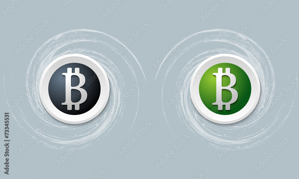 set of two icon with bit coin symbol set of two icon with bit coin symbol