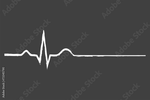 Electrocardiogram Last Life Sign On Blackboard photo