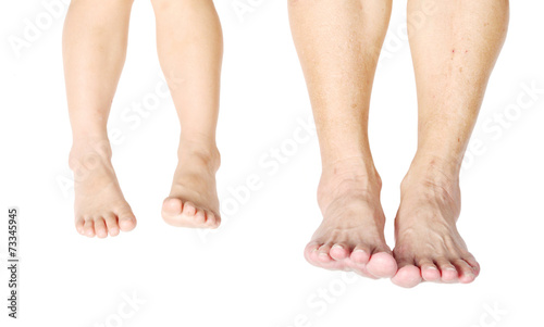 The feet of a different age as child and senior