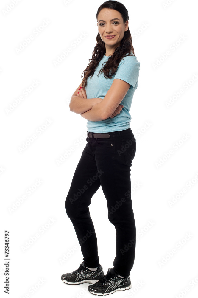 Attractive young woman with crossed arms Attractive young woman with crossed arms