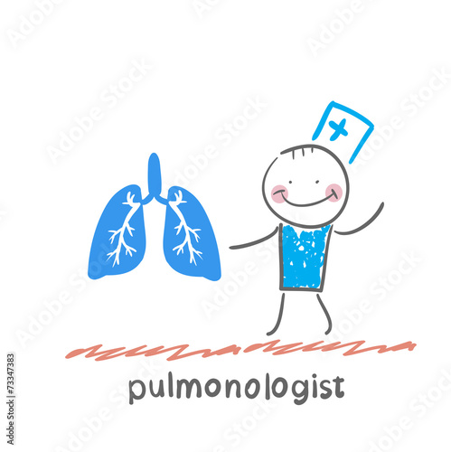 pulmonologist is standing next to a person's lungs