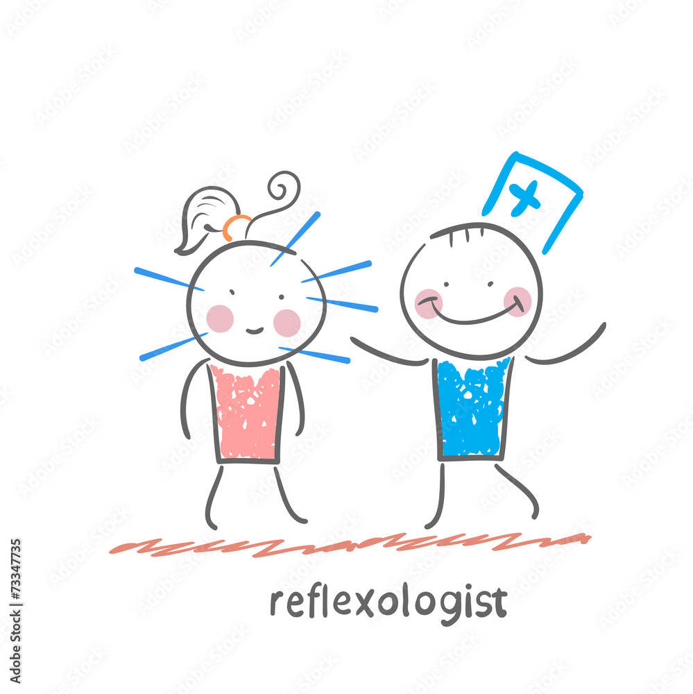 reflexologist works with a patient with needles reflexologist works with a patient with needles