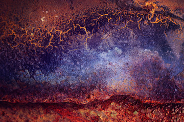 Handdoek met foto Texturen Oranje blauwe roest textuur  © Sascha Duensing