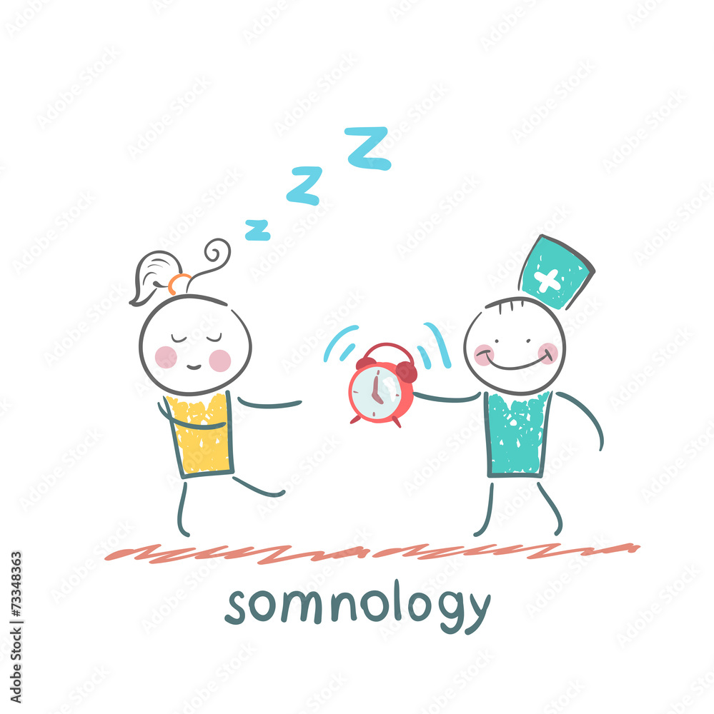 somnology treats a patient with clock somnology treats a patient with clock