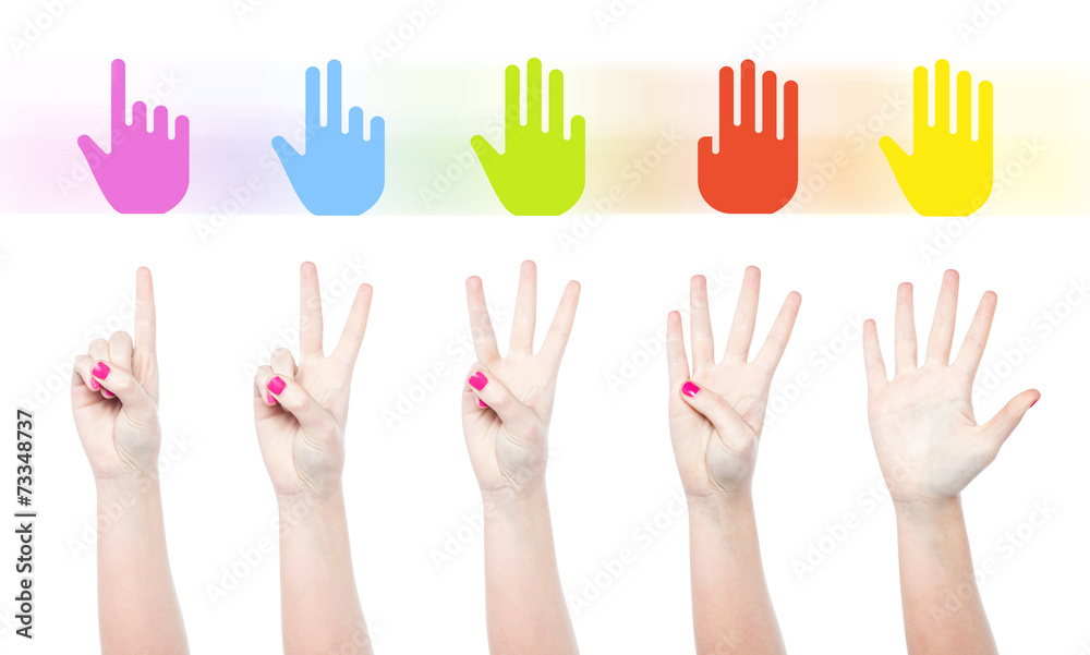 Obraz premium Counting female hands