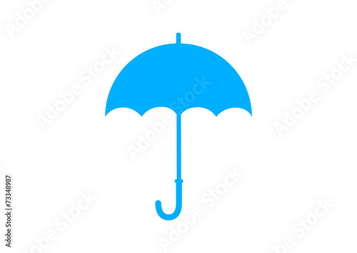 Blue umbrella icon on white background