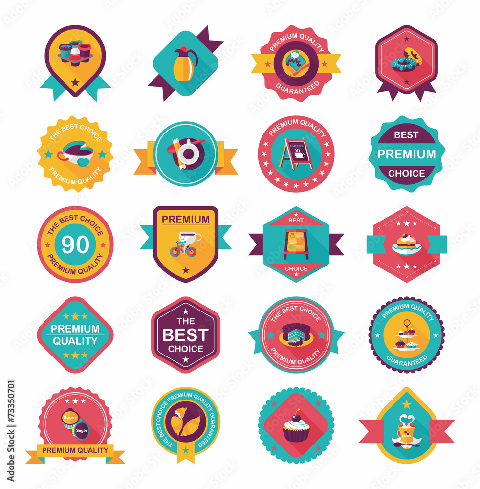 coffee badge design flat background set, eps10 coffee badge design flat background set, eps10