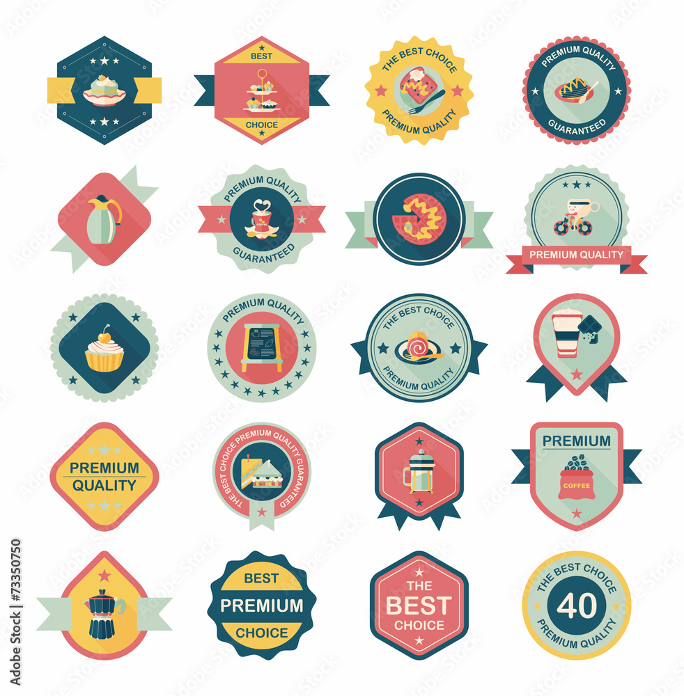 coffee badge design flat background set, eps10 coffee badge design flat background set, eps10