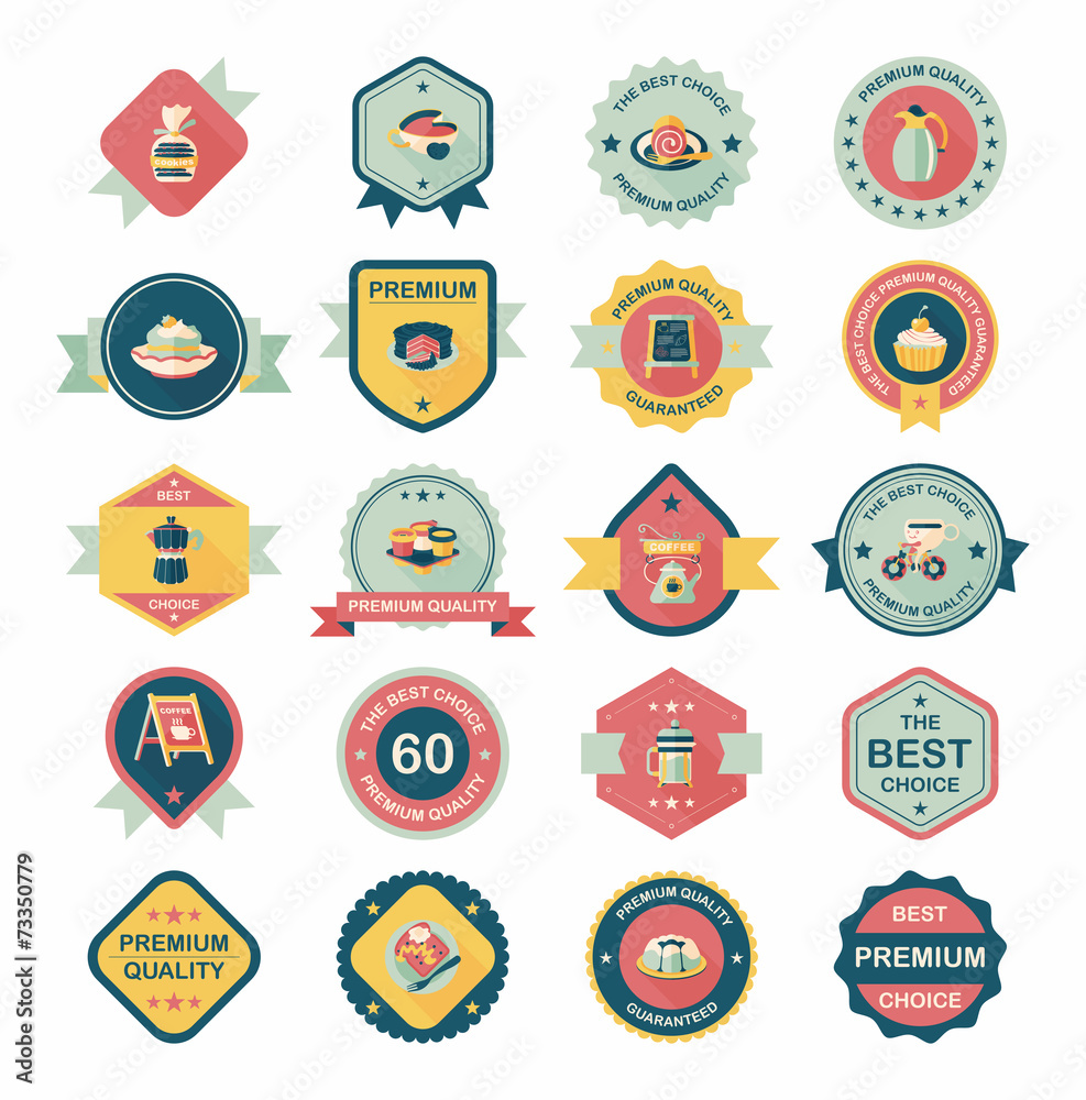 coffee badge design flat background set, eps10 coffee badge design flat background set, eps10