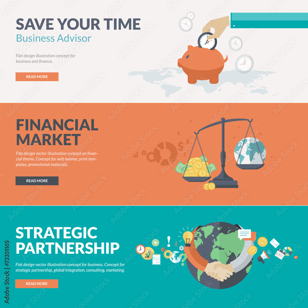 Fototapeta premium Flat design concepts for business and finance