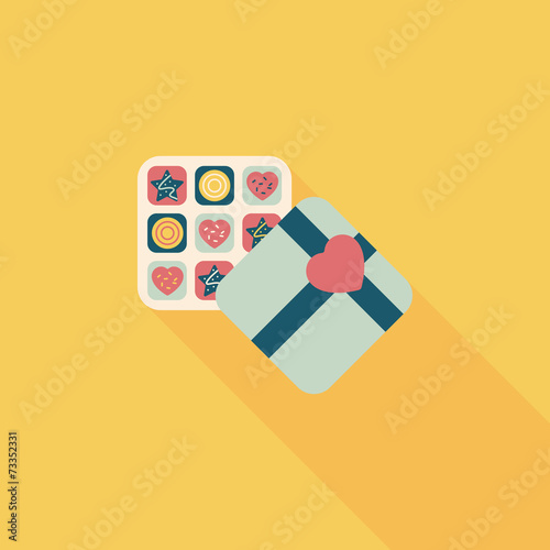 Valentine's Day chocolate flat icon with long shadow,eps10