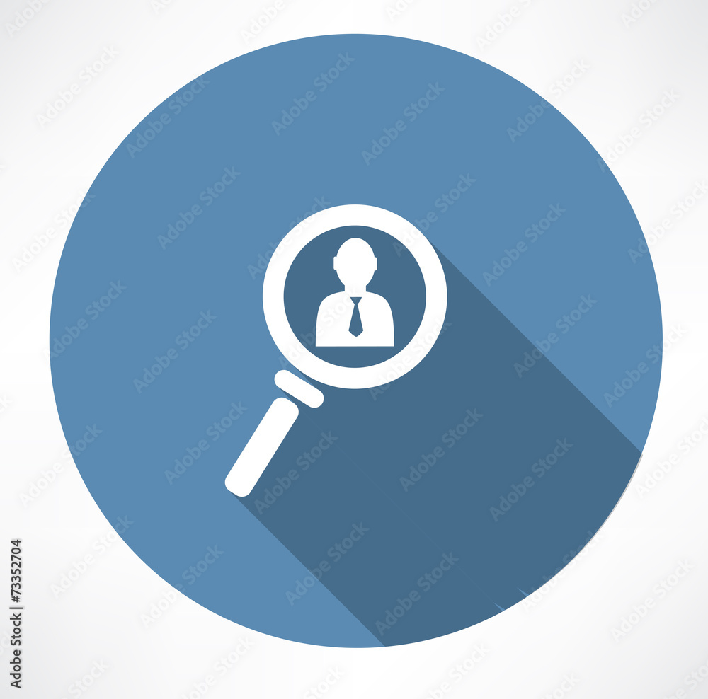 businessman in the magnifying glass icon