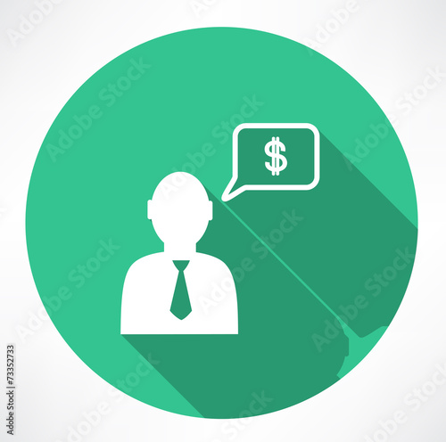 businessman talk about money icon