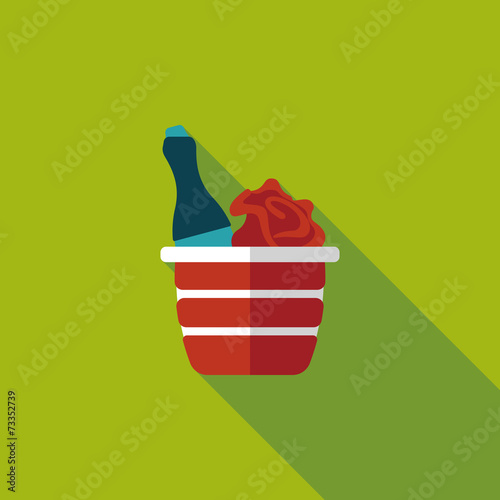 Valentine's day champagne flat icon with long shadow,eps10