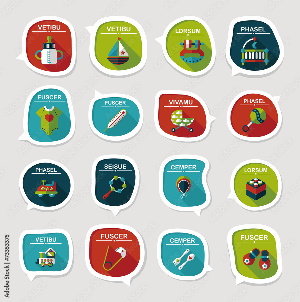 baby bubble speech banner design flat background set, eps10 baby bubble speech banner design flat background set, eps10