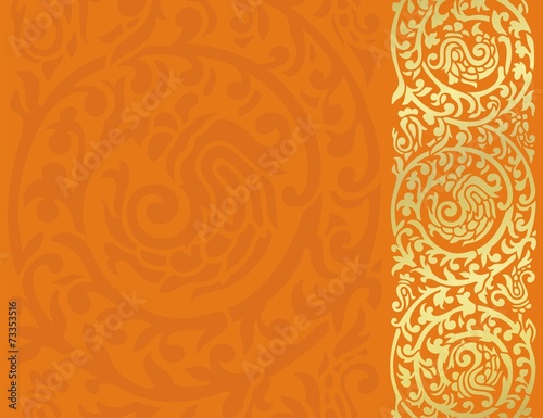wedding card design, paisley floral pattern , India