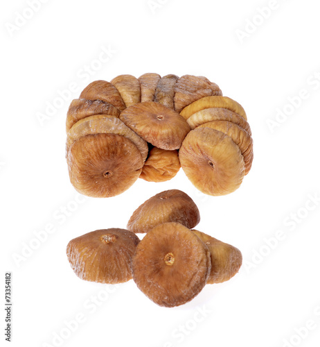 heap of dried figs isolated on white background