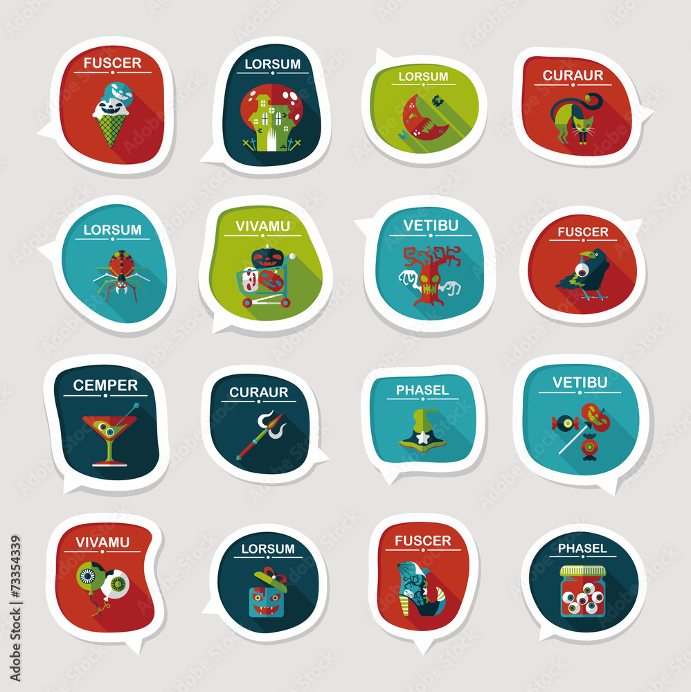 Halloween bubble speech banner design flat background set, eps10 Halloween bubble speech banner design flat background set, eps10