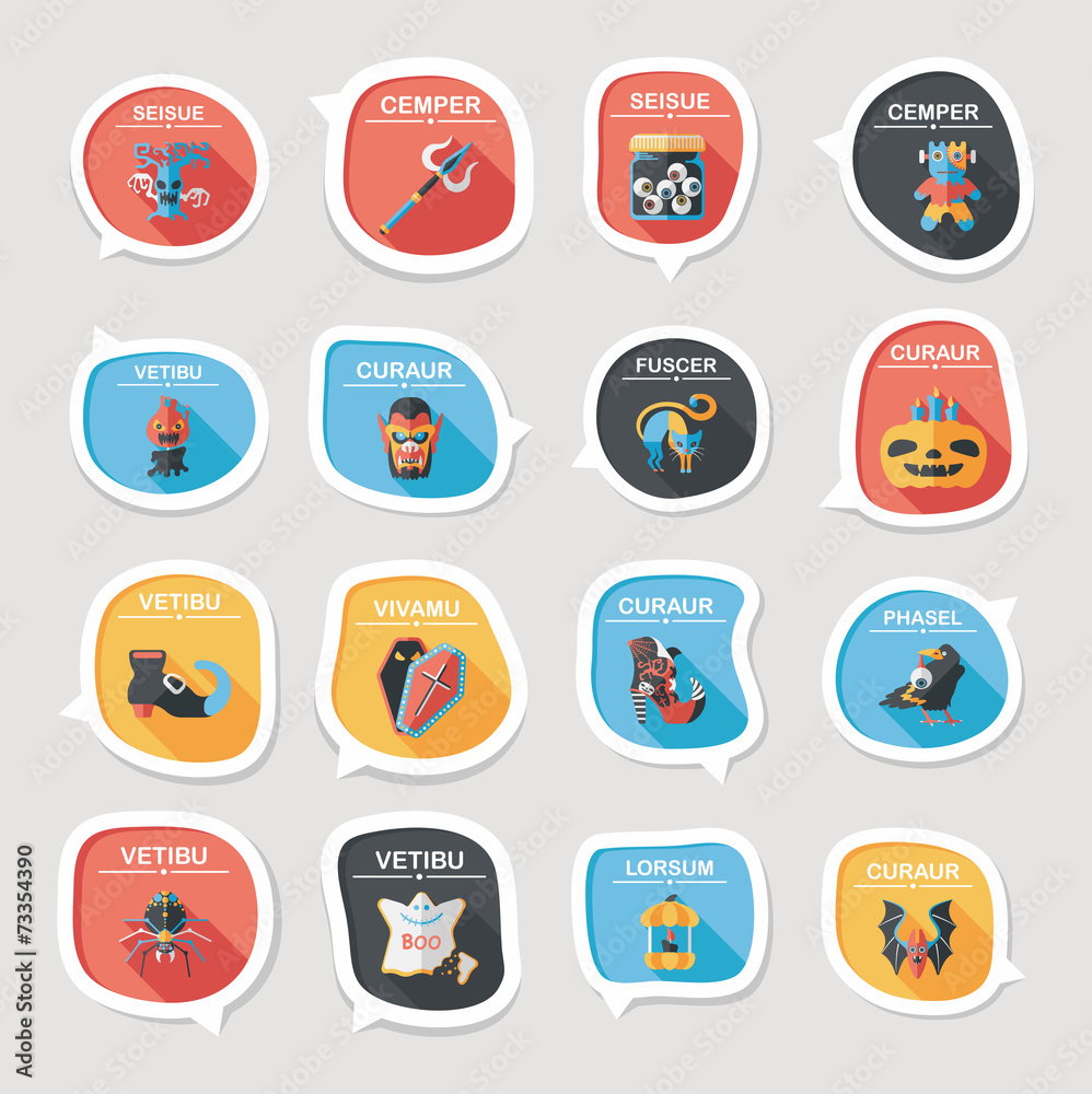 Halloween bubble speech banner design flat background set, eps10 Halloween bubble speech banner design flat background set, eps10
