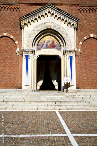 lombardy    in  the castellanza    old   church  closed brick t photo