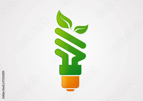 Ecology lamp light Bulb logo vector