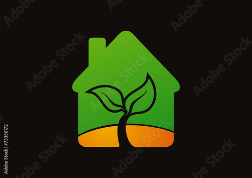 Green house logo vector