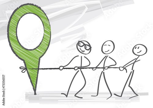An einem Strang ziehen - teamwork