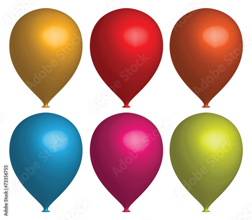 Set of Colorful 3d Balloons