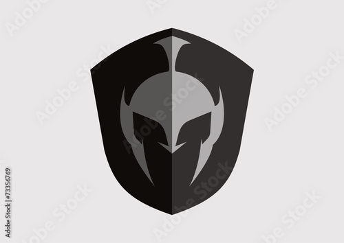 Spartan antiques roman shield helmets war vector logo vector