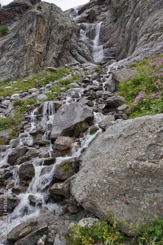 Waterfalls Sofia, Caucasus, Russia.