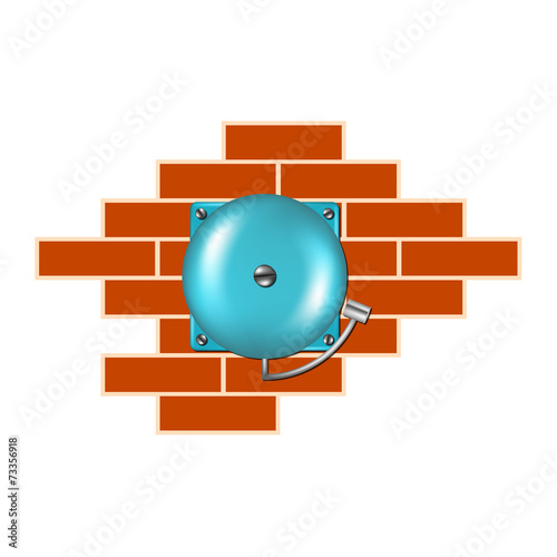 Retro alarm on the brick wall