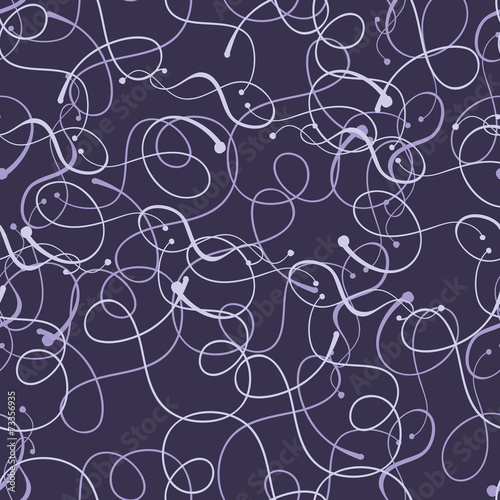 Seamless abstract pattern with white lines on blue background