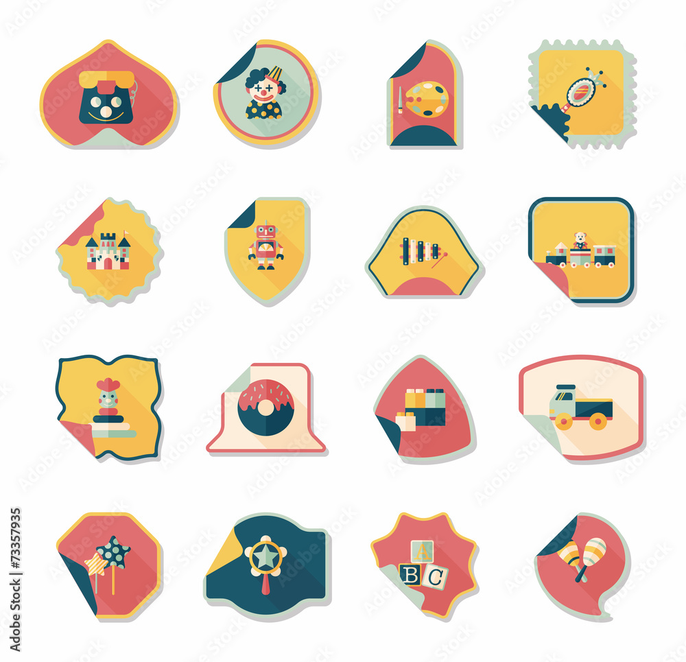 Toy sticker flat banner background set, eps10 Toy sticker flat banner background set, eps10