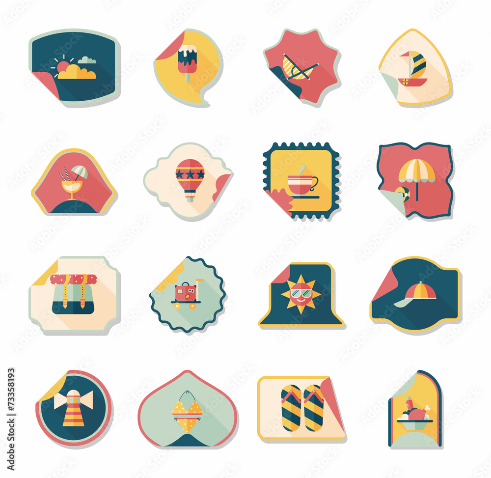 Travel sticker flat banner background set, eps10 Travel sticker flat banner background set, eps10