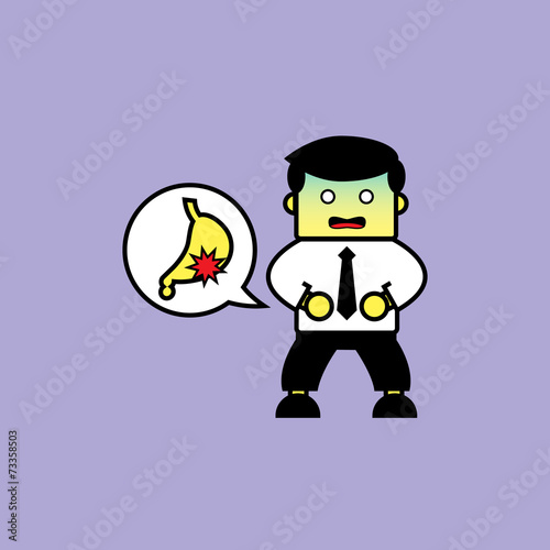 Businessman suffering from gastritis.