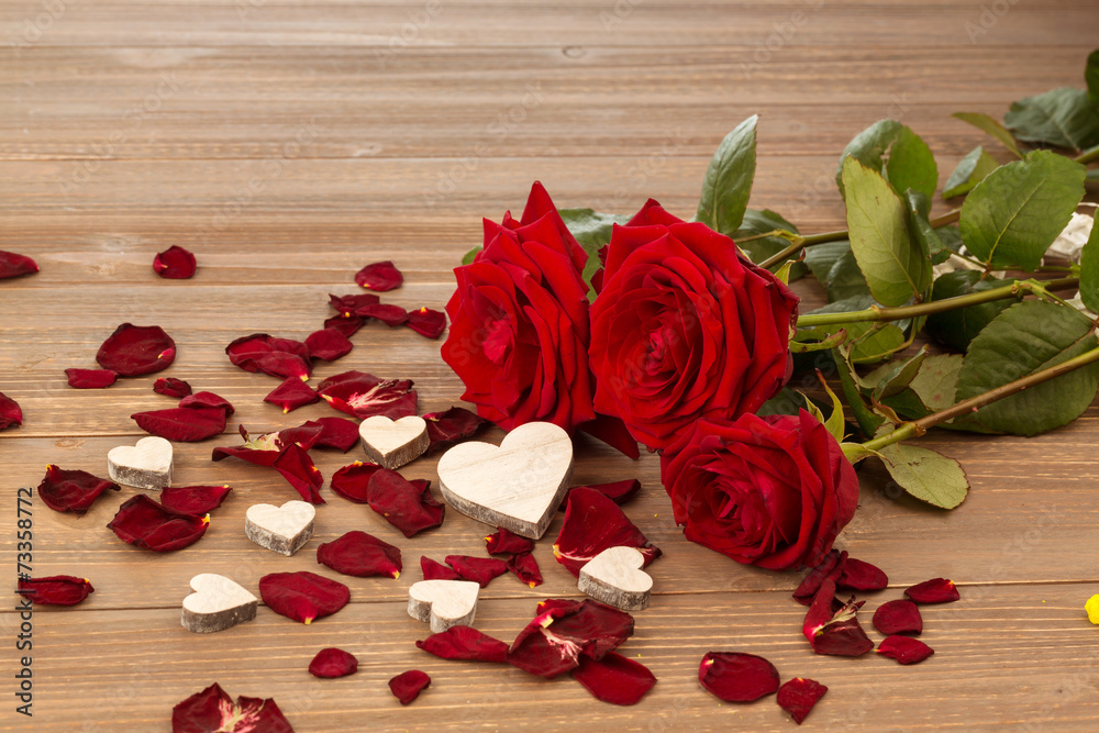 Rosen für Valentinstag und Muttertag - obrazy, fototapety, plakaty 