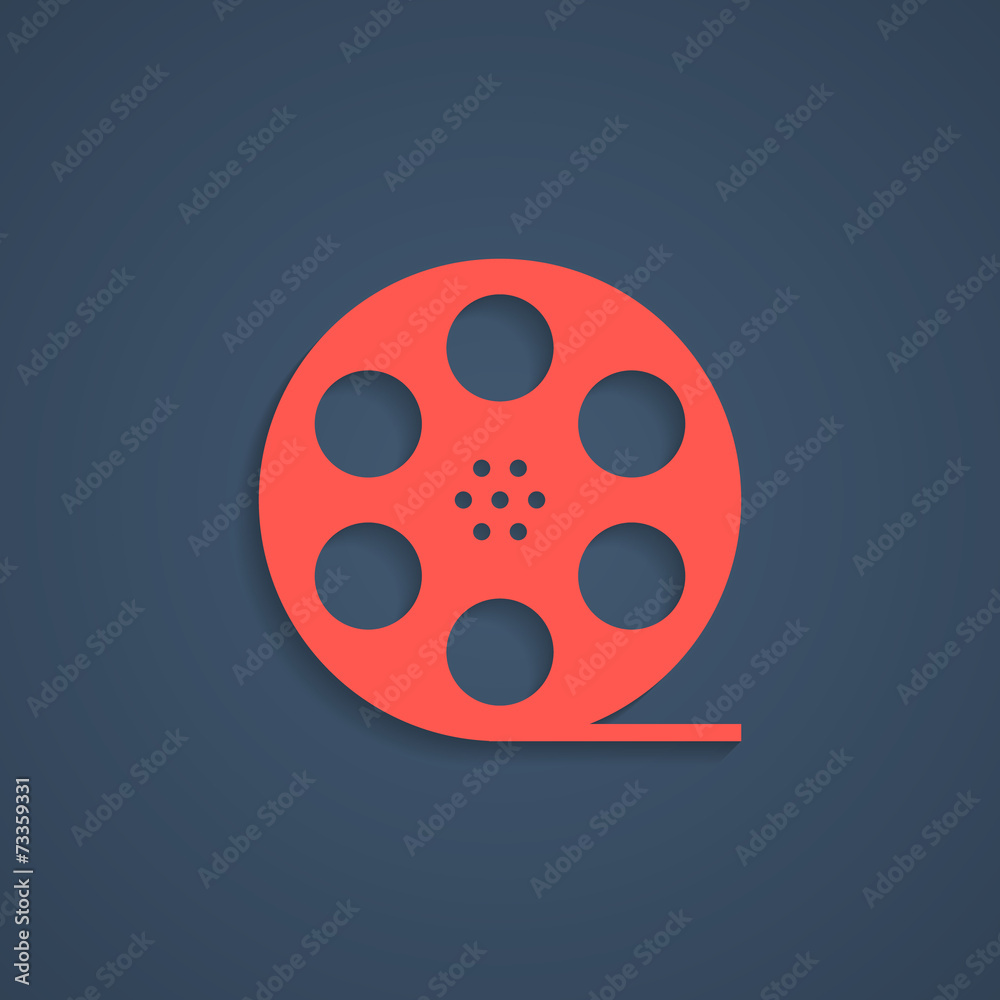 red film reel icon with shadow