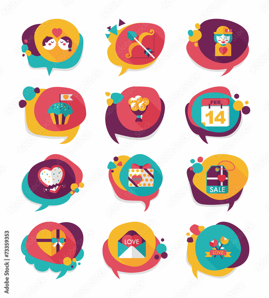 Valentine’s Day speech bubble banner flat design background se Valentine’s Day speech bubble banner flat design background se