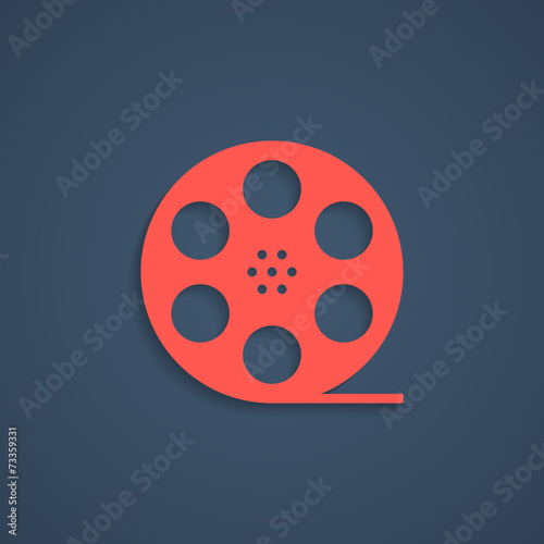 red film reel icon with shadow