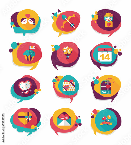 Valentine’s Day speech bubble banner flat design background se