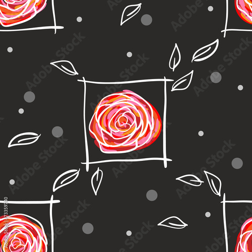 Seamless pattern with roses