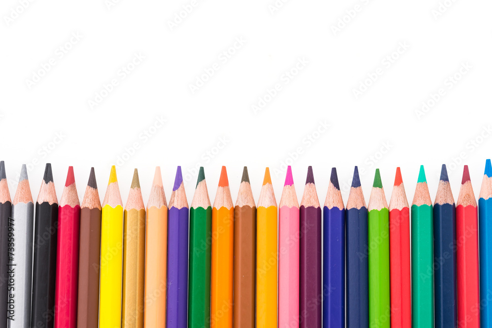 Colorful pencil isolated on white background Colorful pencil isolated on white background