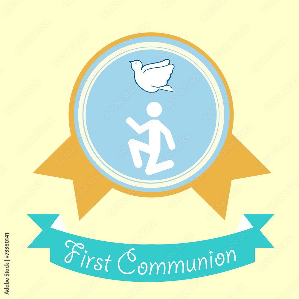 Obraz premium First Communion illustration over color background