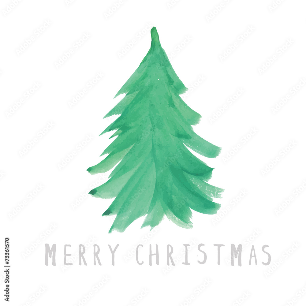 watercolor Christmas pattern with tree watercolor Christmas pattern with tree