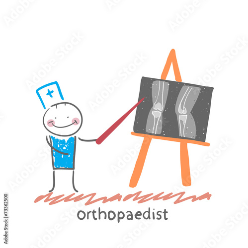 orthopaedist shows an X-ray