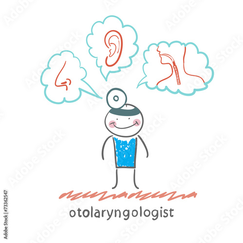 otolaryngologist thinks of the nose, ear and throat