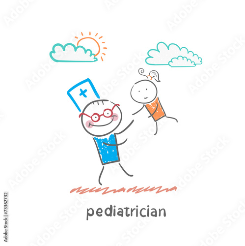 pediatrician playing with child