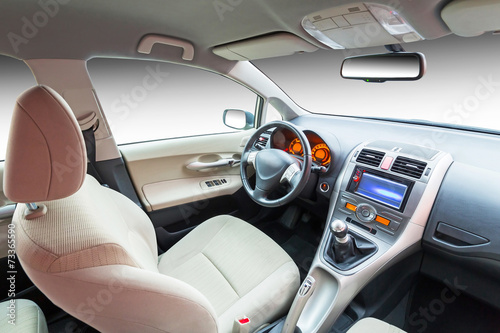Modern beige car interior photo