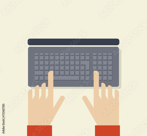 Hand typing on keyboard
